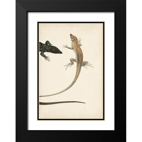 Lizard Diptych II Black Modern Wood Framed Art Print with Double Matting by Vision Studio