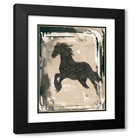 Running Horse I Black Modern Wood Framed Art Print with Double Matting by Orlov, Irena