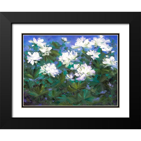 Spring Flowers Black Modern Wood Framed Art Print with Double Matting by Finch, Sheila