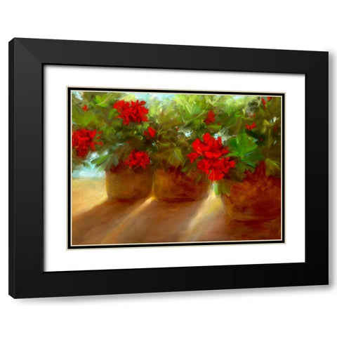 Crimson Glow Black Modern Wood Framed Art Print with Double Matting by Finch, Sheila