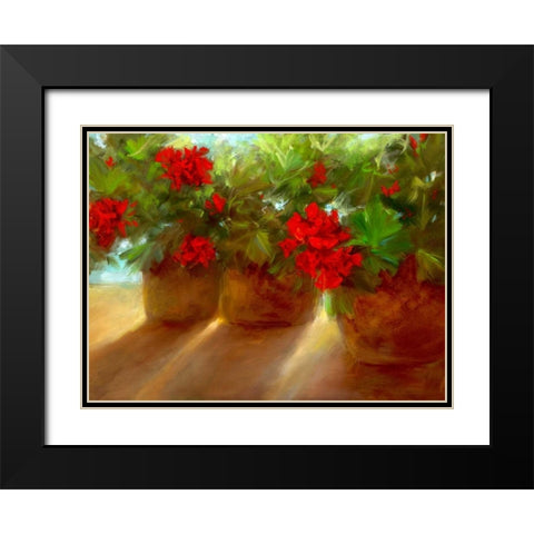 Crimson Glow Black Modern Wood Framed Art Print with Double Matting by Finch, Sheila