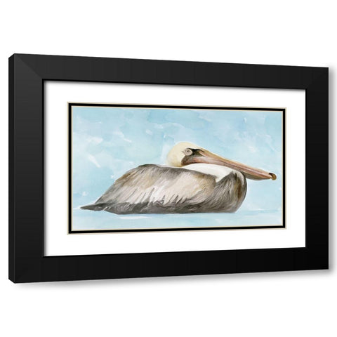 Soft Brown Pelican I Black Modern Wood Framed Art Print with Double Matting by Stellar Design Studio