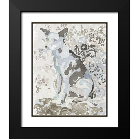 Dog Study IV Black Modern Wood Framed Art Print with Double Matting by Stellar Design Studio