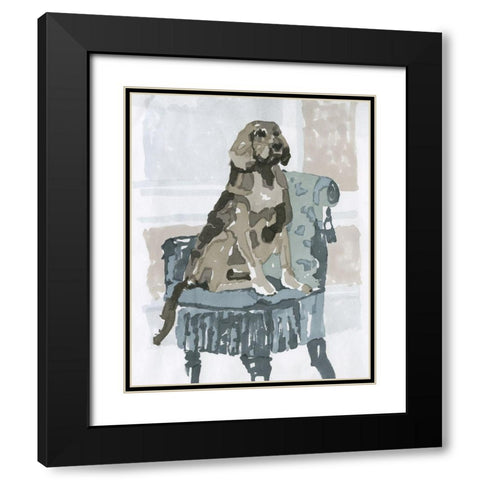 Dog Study V Black Modern Wood Framed Art Print with Double Matting by Stellar Design Studio