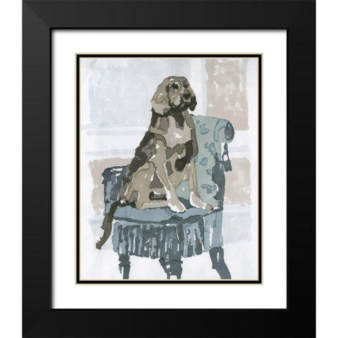 Dog Study V Black Modern Wood Framed Art Print with Double Matting by Stellar Design Studio