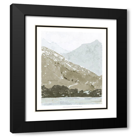 Watercolor Mountain Retreat IV Black Modern Wood Framed Art Print with Double Matting by Stellar Design Studio