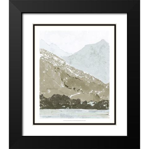 Watercolor Mountain Retreat IV Black Modern Wood Framed Art Print with Double Matting by Stellar Design Studio