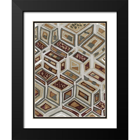 African Tribal I Black Modern Wood Framed Art Print with Double Matting by Stellar Design Studio