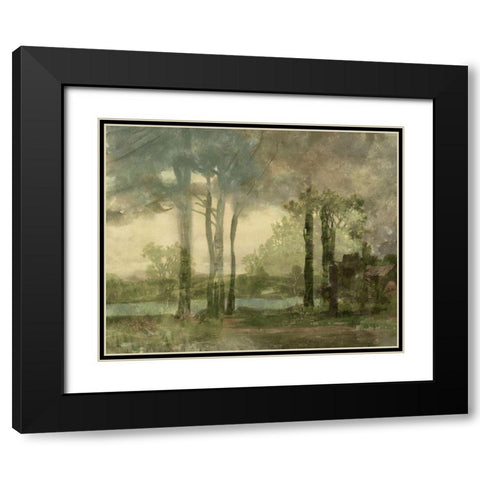 Sunset Pond IV Black Modern Wood Framed Art Print with Double Matting by Stellar Design Studio