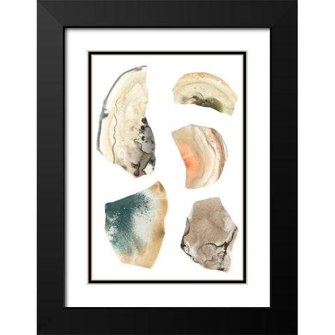 Geode Segments I Black Modern Wood Framed Art Print with Double Matting by Vess, June Erica