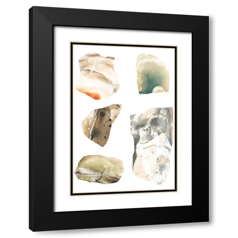 Geode Segments II Black Modern Wood Framed Art Print with Double Matting by Vess, June Erica