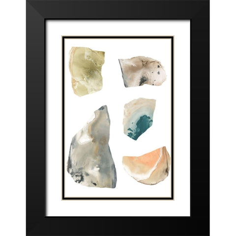 Geode Segments III Black Modern Wood Framed Art Print with Double Matting by Vess, June Erica