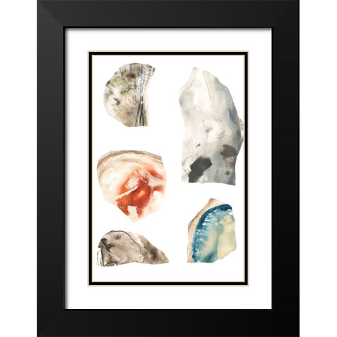 Geode Segments IV Black Modern Wood Framed Art Print with Double Matting by Vess, June Erica