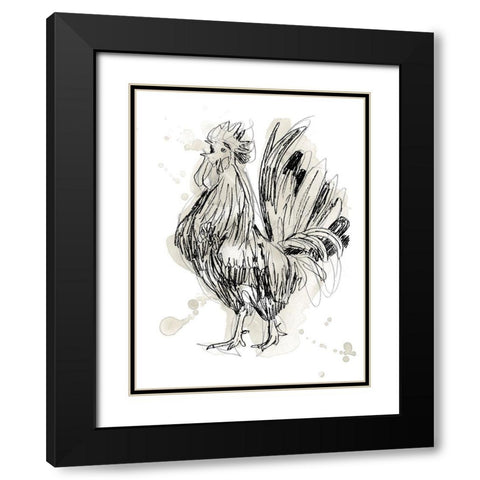 Feathered Fowl II Black Modern Wood Framed Art Print with Double Matting by Vess, June Erica
