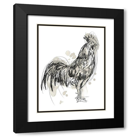 Feathered Fowl III Black Modern Wood Framed Art Print with Double Matting by Vess, June Erica