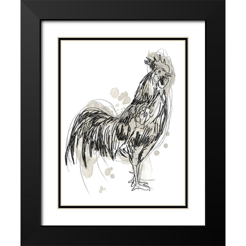 Feathered Fowl III Black Modern Wood Framed Art Print with Double Matting by Vess, June Erica