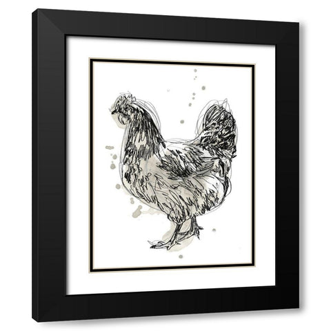 Feathered Fowl IV Black Modern Wood Framed Art Print with Double Matting by Vess, June Erica