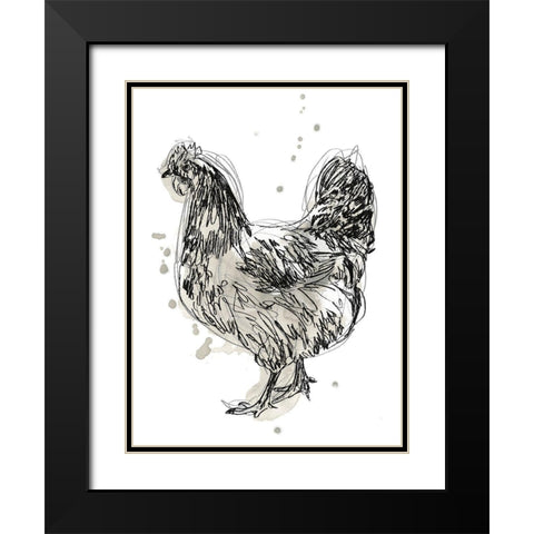 Feathered Fowl IV Black Modern Wood Framed Art Print with Double Matting by Vess, June Erica