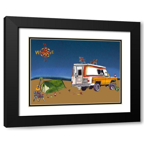 Camp Out II Black Modern Wood Framed Art Print with Double Matting by McCreery, Paul