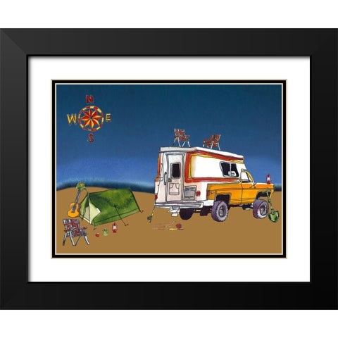 Camp Out II Black Modern Wood Framed Art Print with Double Matting by McCreery, Paul