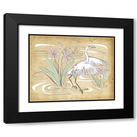 Great Egret I Black Modern Wood Framed Art Print with Double Matting by Wang, Melissa