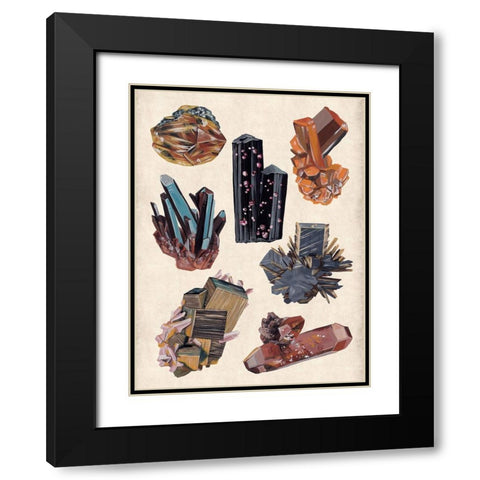 Vintage Minerals I Black Modern Wood Framed Art Print with Double Matting by Wang, Melissa