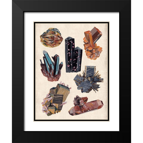 Vintage Minerals I Black Modern Wood Framed Art Print with Double Matting by Wang, Melissa