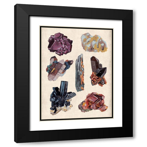 Vintage Minerals II Black Modern Wood Framed Art Print with Double Matting by Wang, Melissa