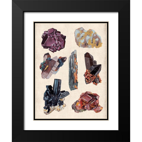 Vintage Minerals II Black Modern Wood Framed Art Print with Double Matting by Wang, Melissa