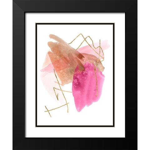 Rose Edge II Black Modern Wood Framed Art Print with Double Matting by Wang, Melissa