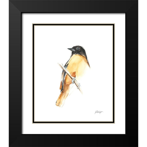 Watercolor Songbirds VI Black Modern Wood Framed Art Print with Double Matting by Harper, Ethan