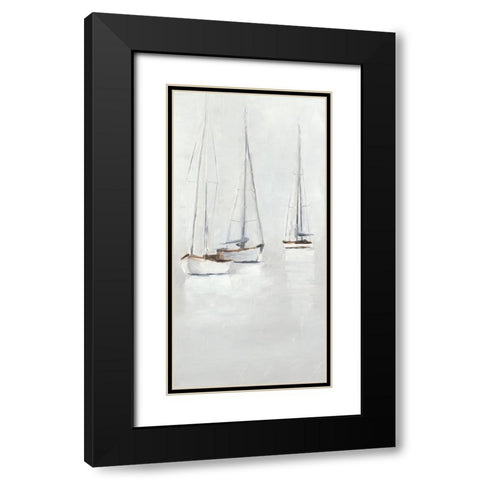 Foggy Harbor II Black Modern Wood Framed Art Print with Double Matting by Harper, Ethan