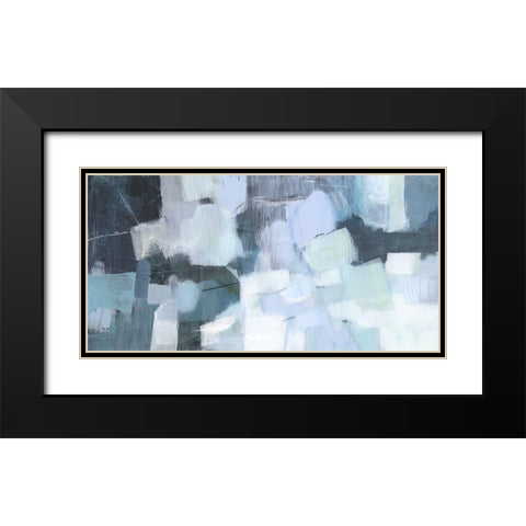 Blue Deluge I Black Modern Wood Framed Art Print with Double Matting by Borges, Victoria