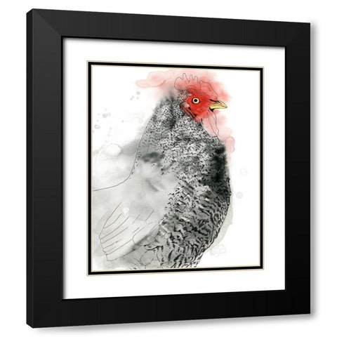Plymouth Rooster II Black Modern Wood Framed Art Print with Double Matting by Popp, Grace