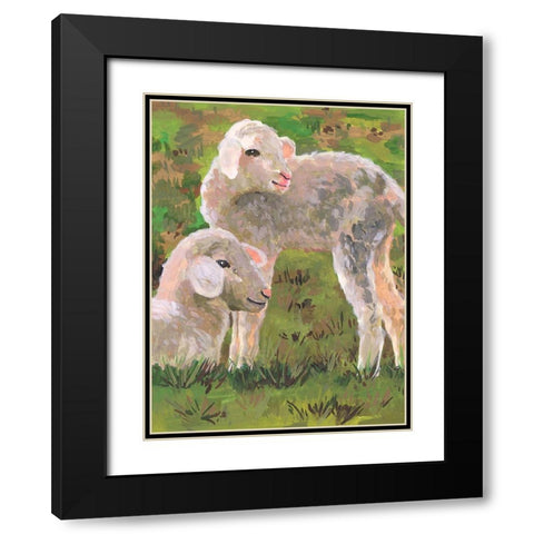 In the Meadow I Black Modern Wood Framed Art Print with Double Matting by Wang, Melissa