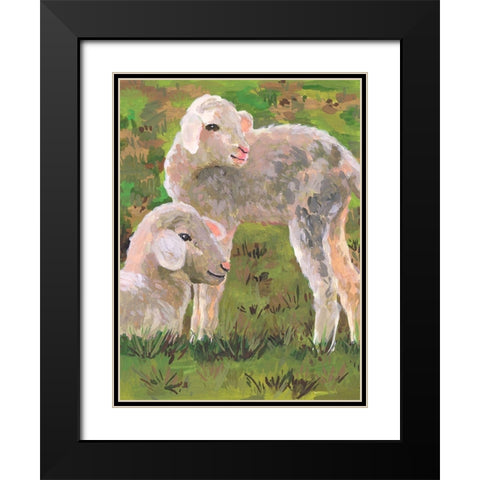 In the Meadow I Black Modern Wood Framed Art Print with Double Matting by Wang, Melissa