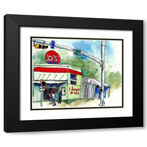 Urban Lines and Poles I Black Modern Wood Framed Art Print with Double Matting by McCreery, Paul
