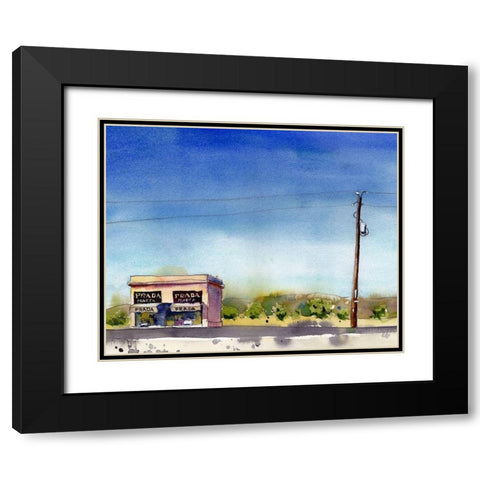 Urban Lines and Poles II Black Modern Wood Framed Art Print with Double Matting by McCreery, Paul