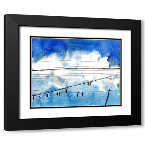 Urban Lines and Poles IV Black Modern Wood Framed Art Print with Double Matting by McCreery, Paul