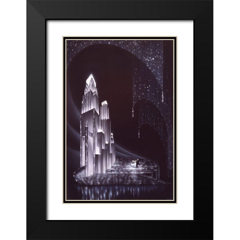 Midnight Black Modern Wood Framed Art Print with Double Matting by Hoppe, Robert