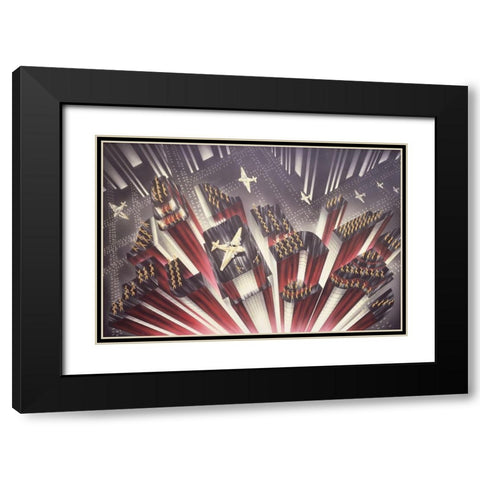 Gotham Air Corp Black Modern Wood Framed Art Print with Double Matting by Hoppe, Robert