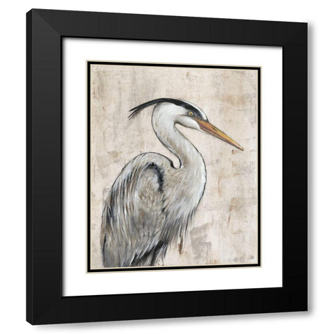 Grey Heron I Black Modern Wood Framed Art Print with Double Matting by OToole, Tim