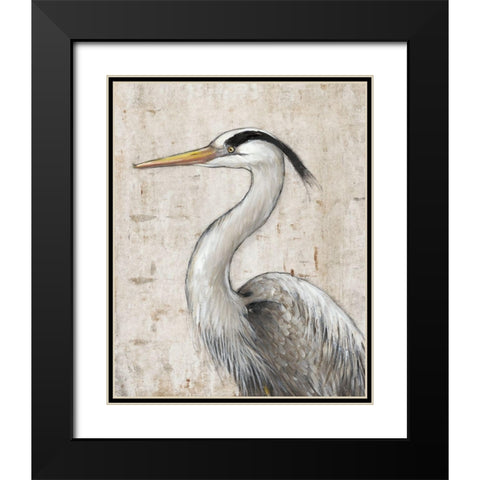 Grey Heron II Black Modern Wood Framed Art Print with Double Matting by OToole, Tim