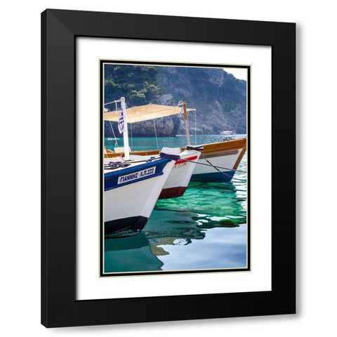 Workboats of Corfu, Greece II Black Modern Wood Framed Art Print with Double Matting by DeNardo, Laura