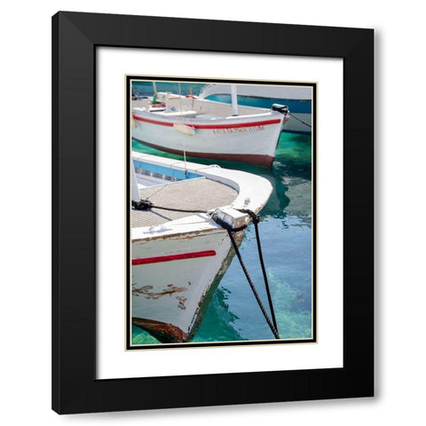 Workboats of Corfu, Greece III Black Modern Wood Framed Art Print with Double Matting by DeNardo, Laura