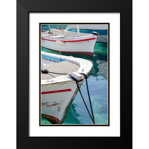 Workboats of Corfu, Greece III Black Modern Wood Framed Art Print with Double Matting by DeNardo, Laura