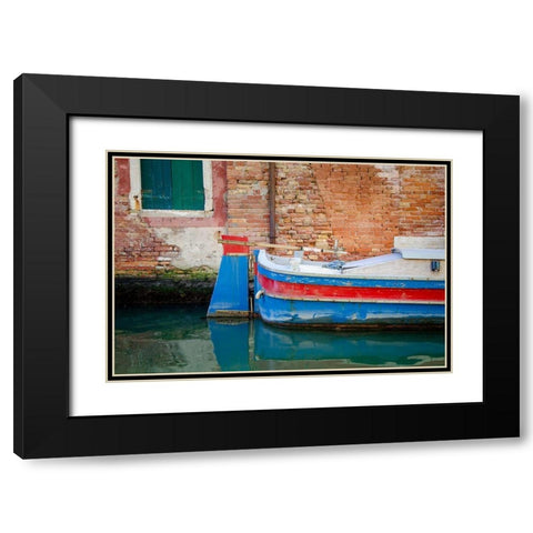 Venice Workboats I Black Modern Wood Framed Art Print with Double Matting by DeNardo, Laura