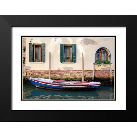 Venice Workboats II Black Modern Wood Framed Art Print with Double Matting by DeNardo, Laura