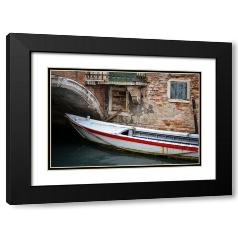 Venice Workboats III Black Modern Wood Framed Art Print with Double Matting by DeNardo, Laura