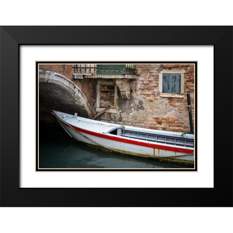 Venice Workboats III Black Modern Wood Framed Art Print with Double Matting by DeNardo, Laura